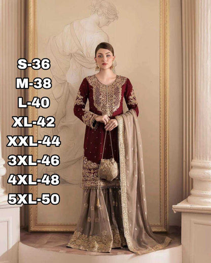 Faux Georgette Embroidery Suit