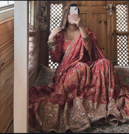 Sequence Embroidery Sharara Suit