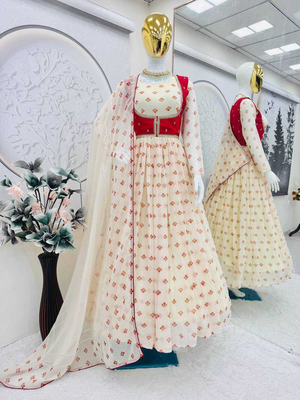 Faux Georgette Western Gown