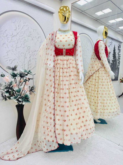 Faux Georgette Western Gown