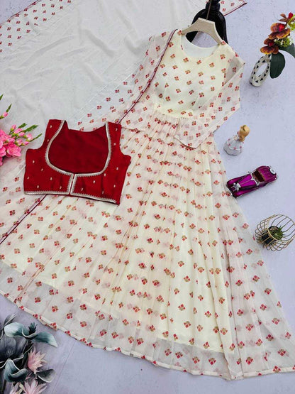 Faux Georgette Western Gown