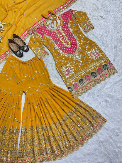Faux Georgett Sharara Suit