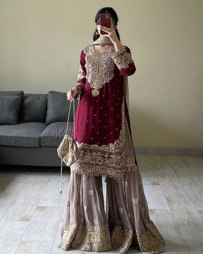 Faux Georgette Embroidery Suit