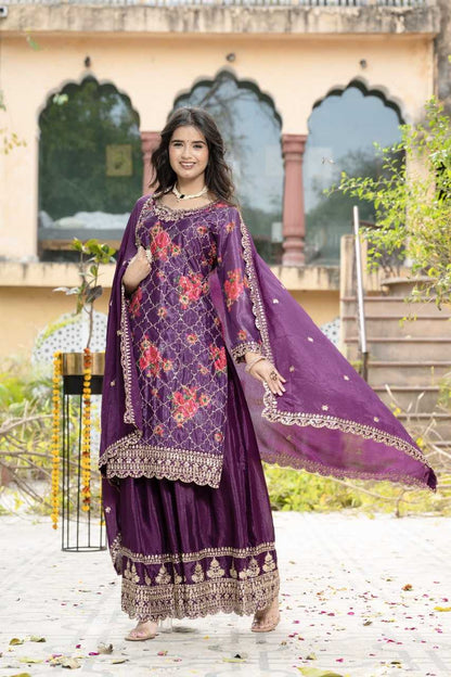 Chinnon Silk Designer Palazzo Suit