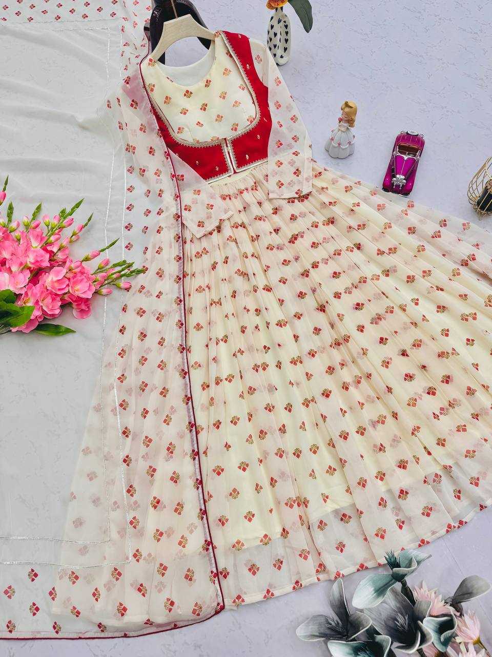 Faux Georgette Western Gown