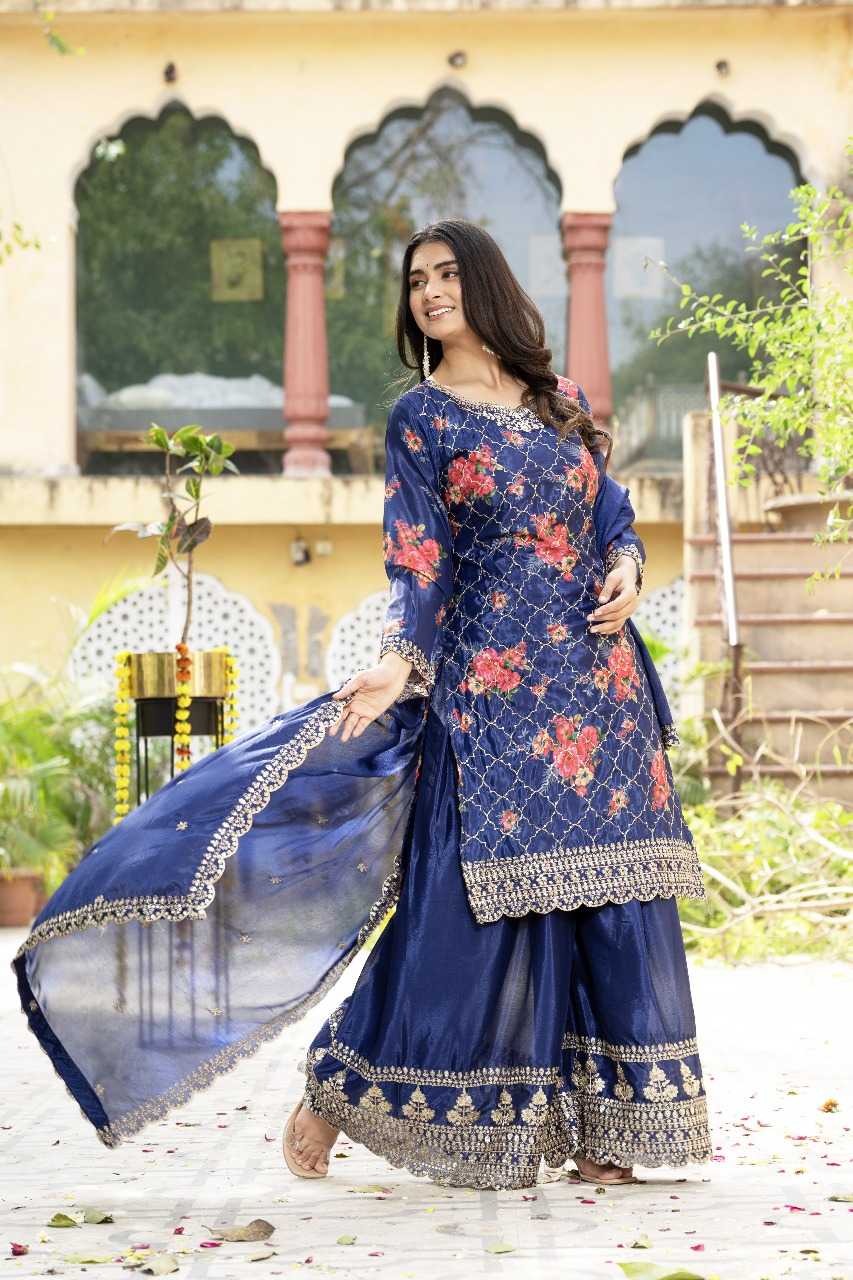 Chinnon Silk Designer Palazzo Suit