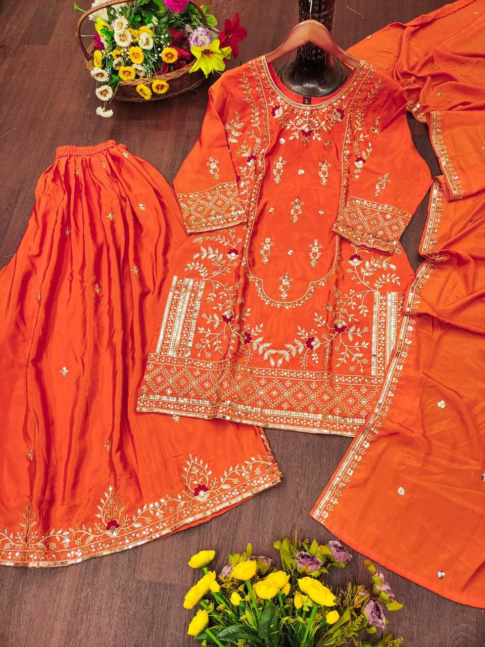 Crepe Palazzo Designer Suit
