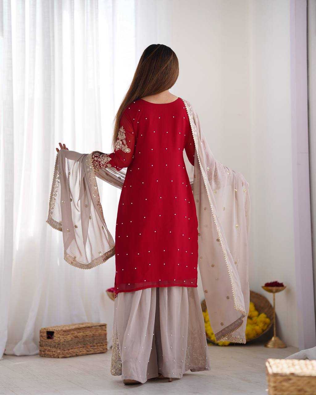 Faux Georgette Embroidery Suit