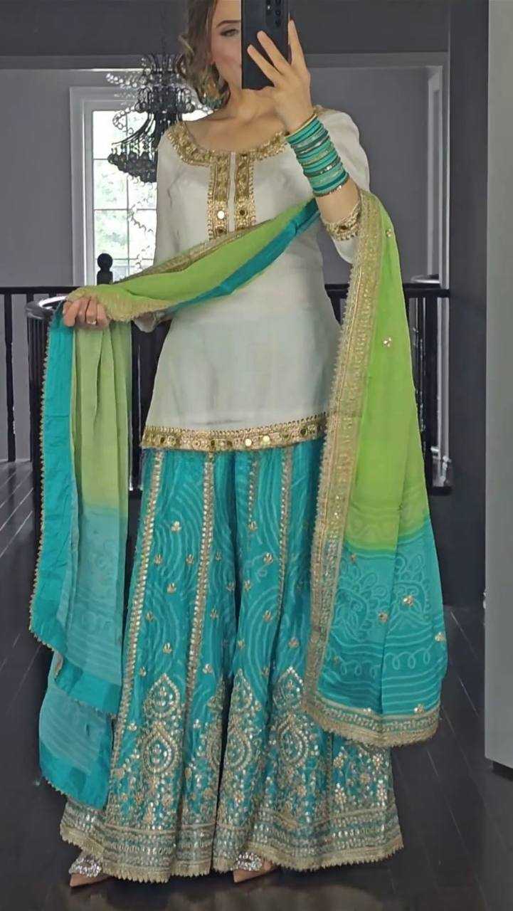 Malai Silk Designer Sharara Suit