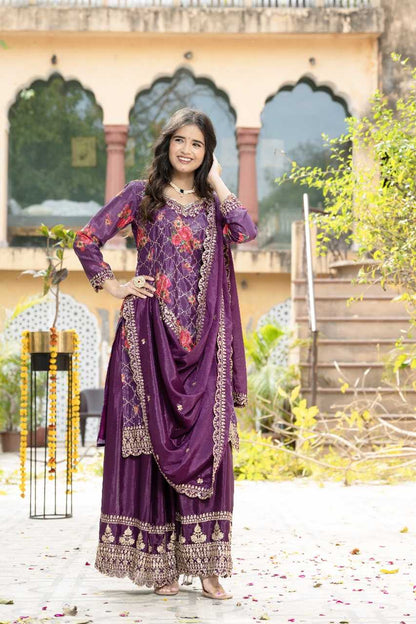 Chinnon Silk Designer Palazzo Suit