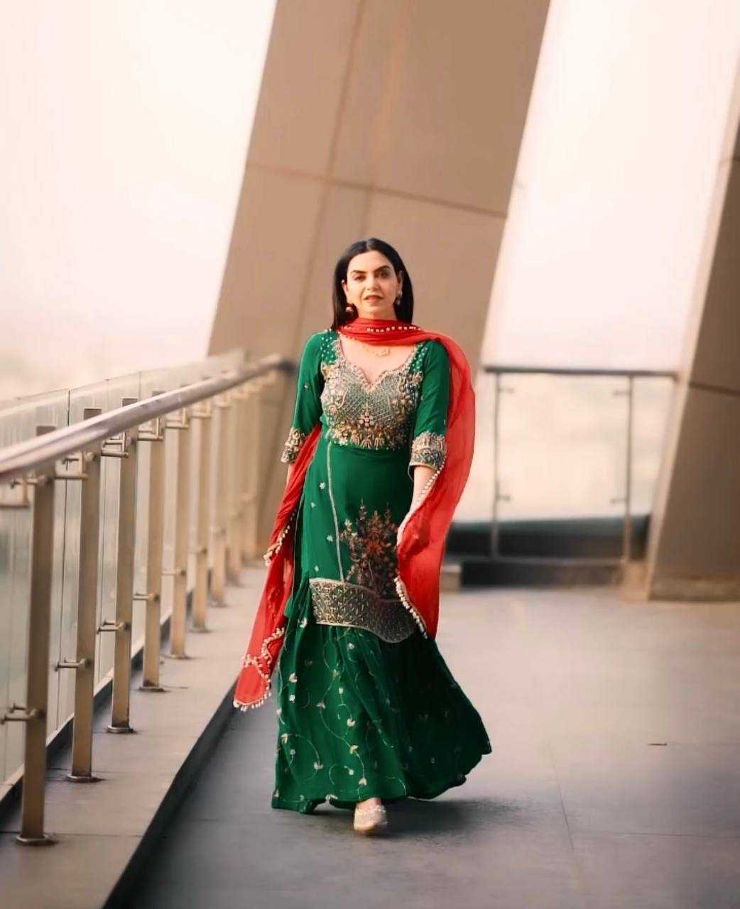 Vibrant Designer Sharara Suit
