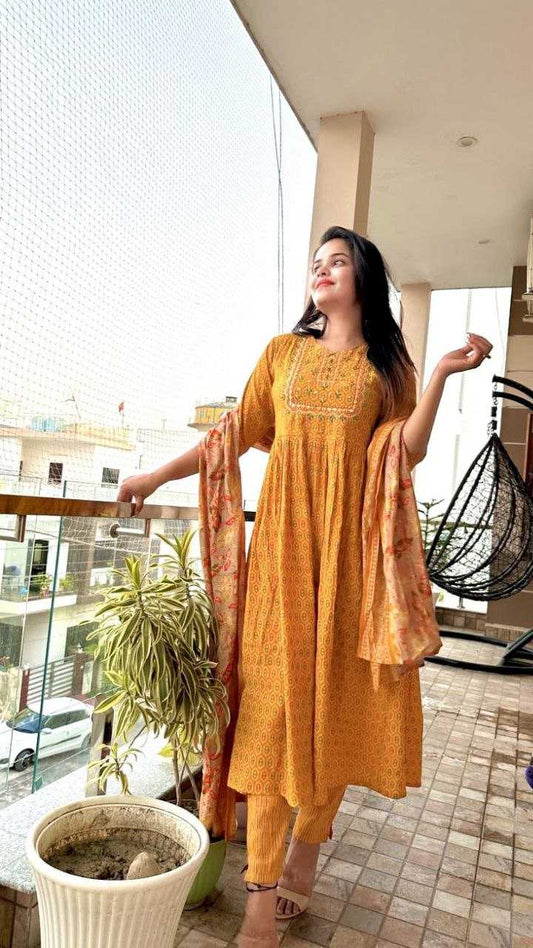 VISCOSE CHANDERI HALDI SUIT