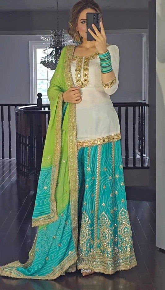 Malai Silk Designer Sharara Suit