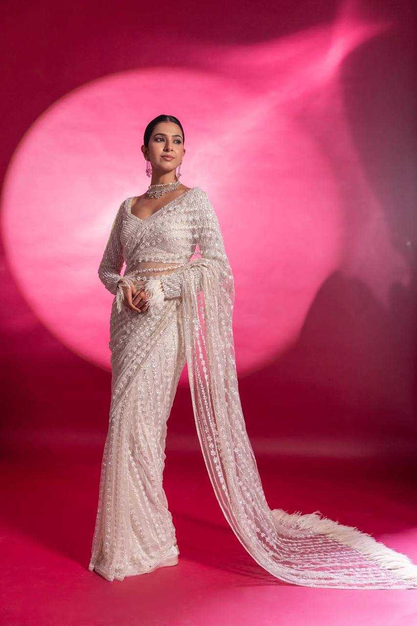 Net Saree with Sequence