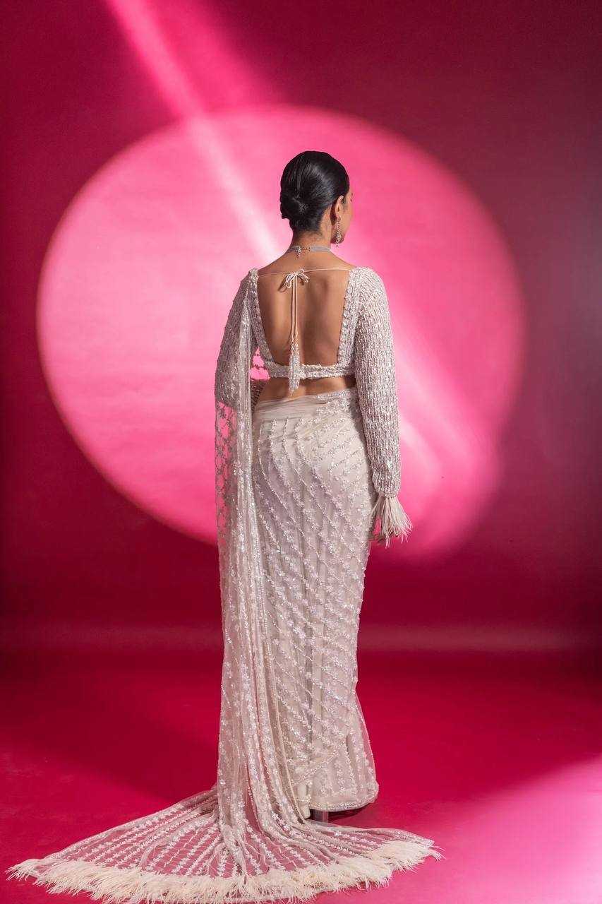 Net Saree with Sequence