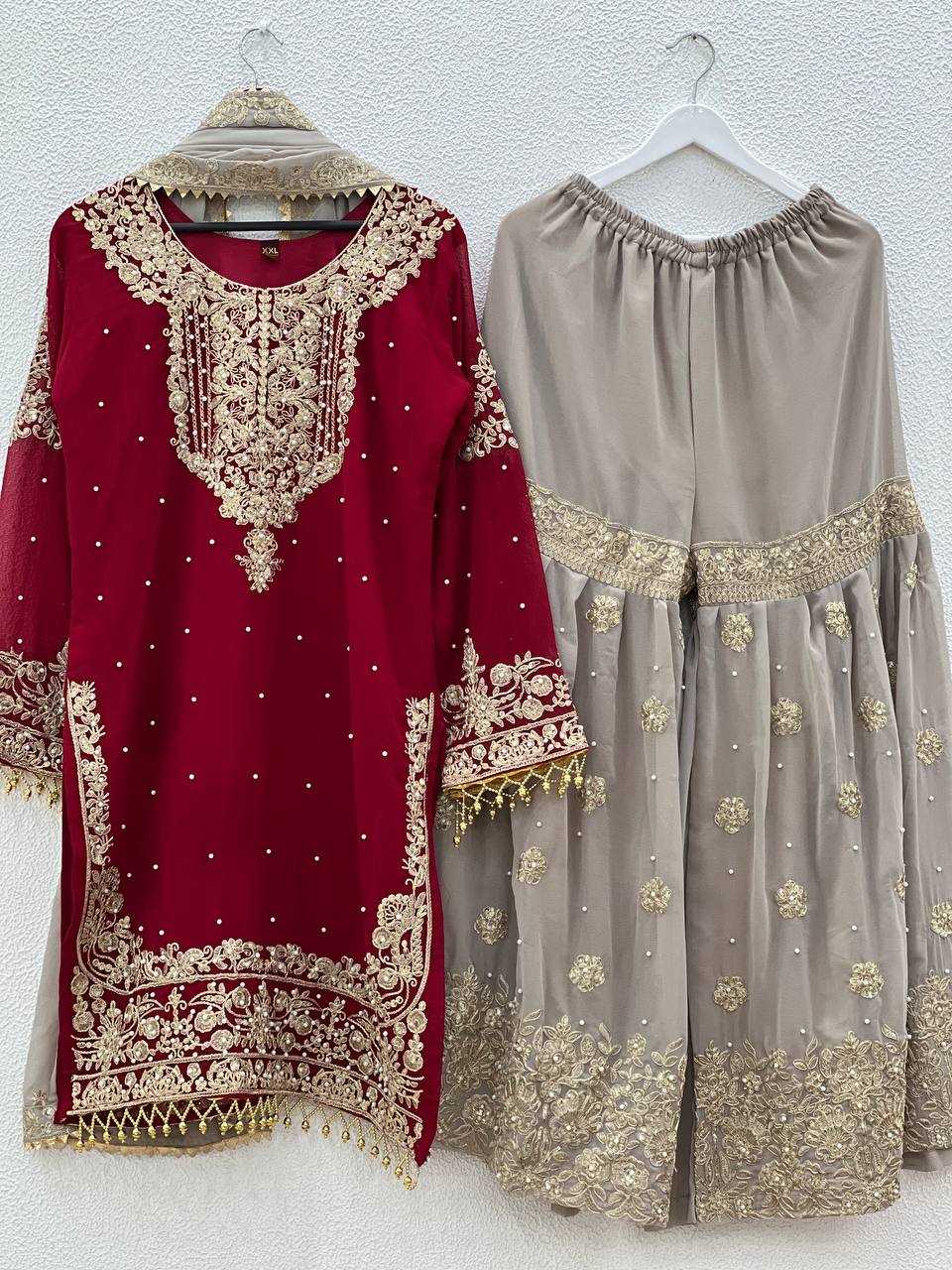 Faux Georgette Embroidery Suit