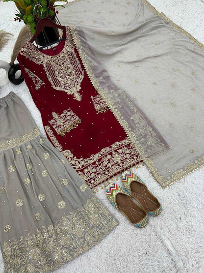 Faux Georgette Embroidery Suit