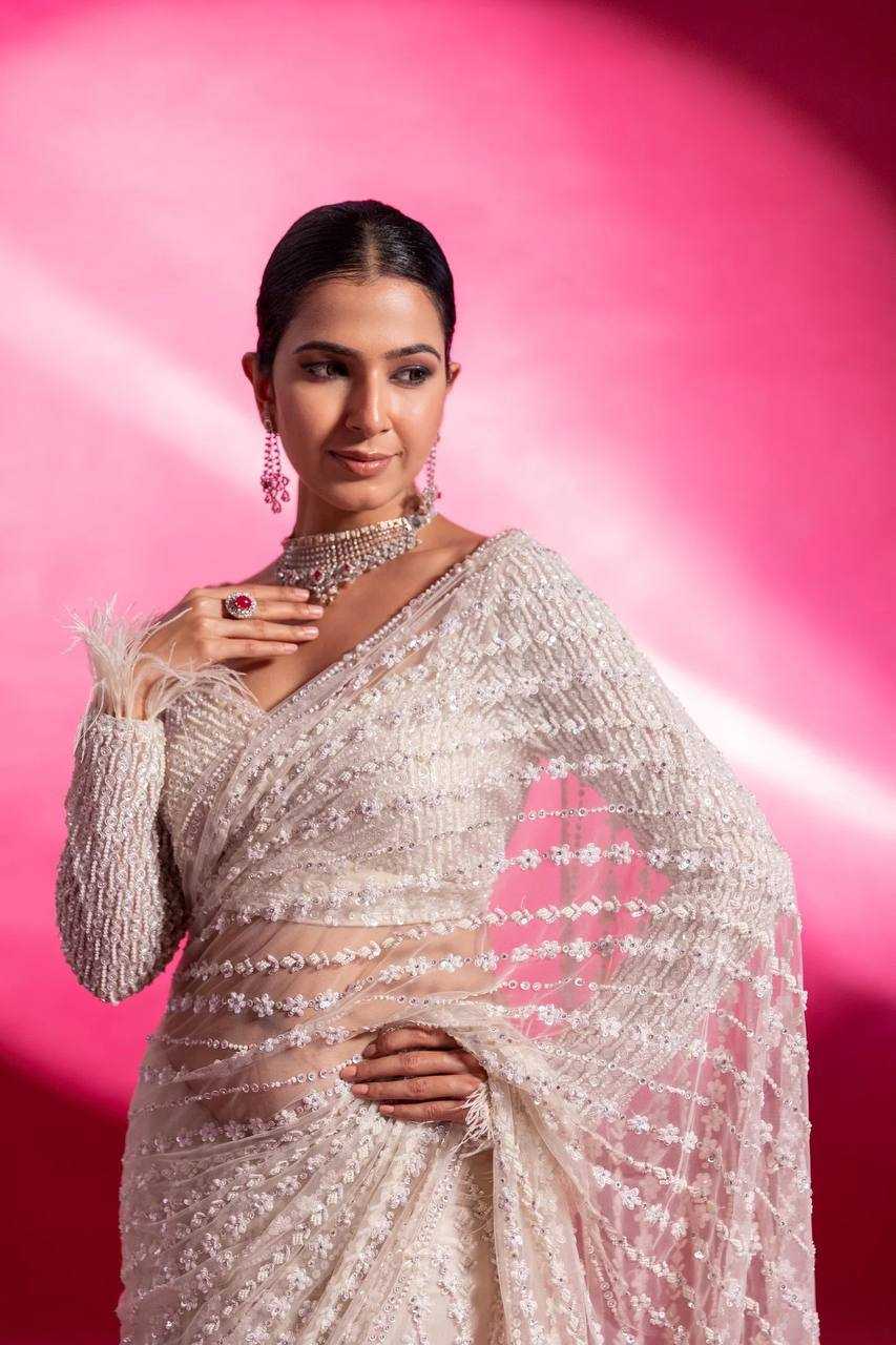 Net Saree with Sequence