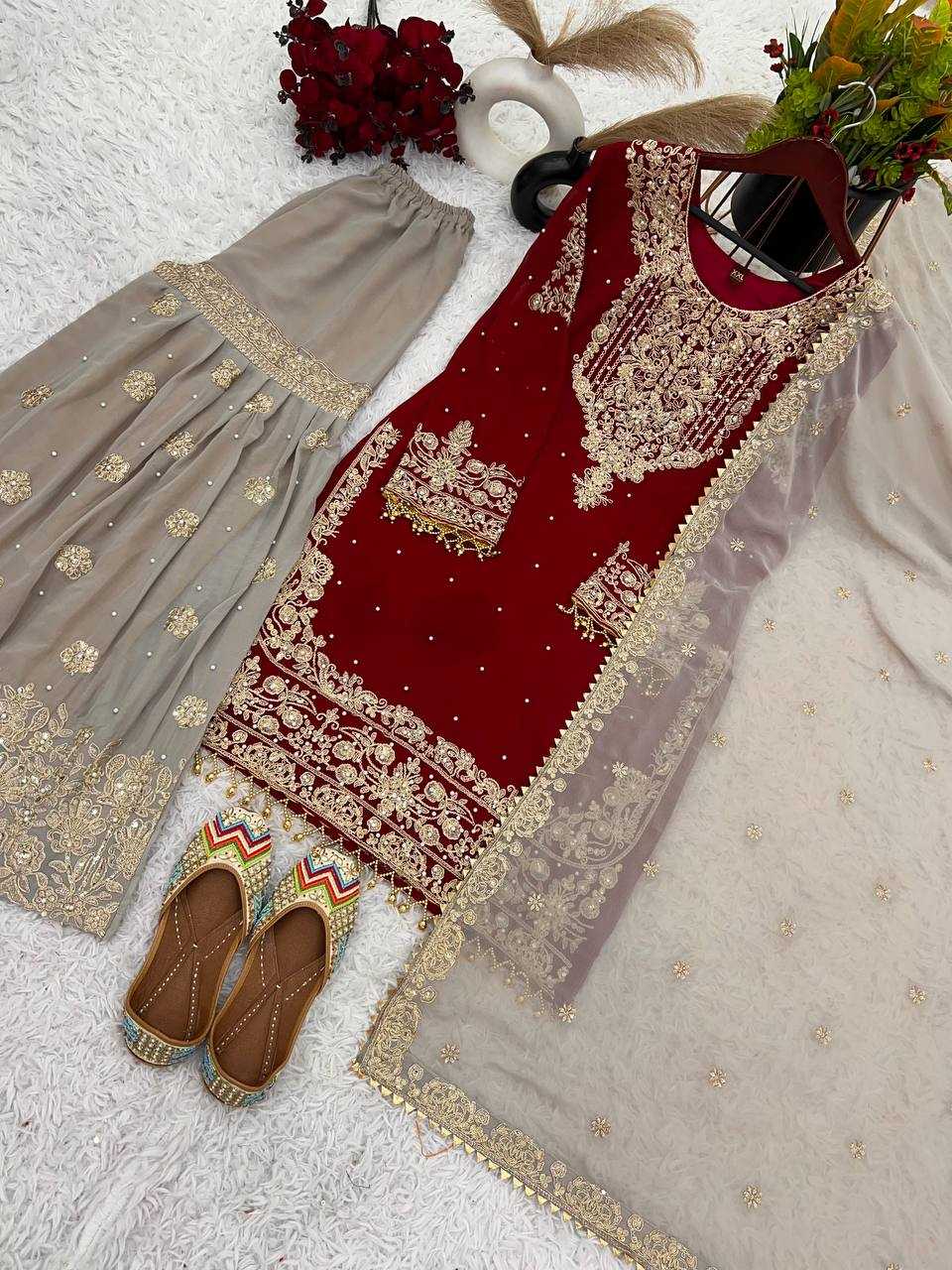 Faux Georgette Embroidery Suit