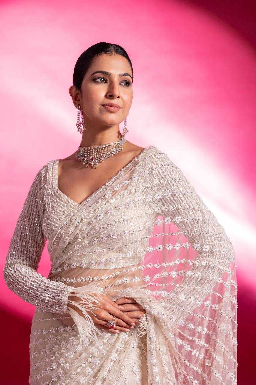 Net Saree with Sequence