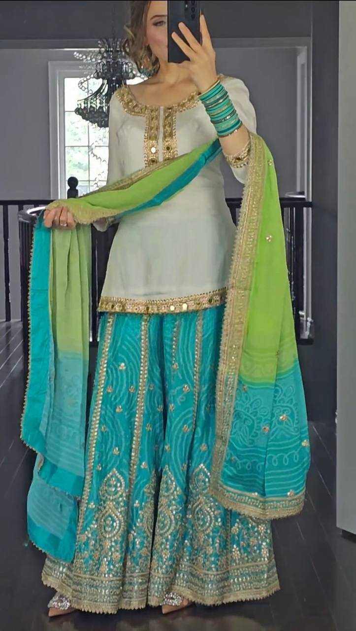 Malai Silk Designer Sharara Suit