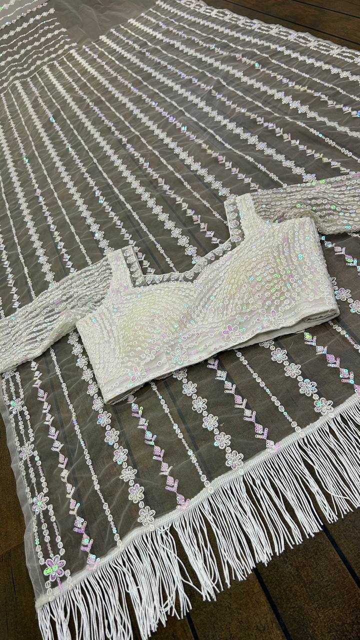 Net Saree with Sequence