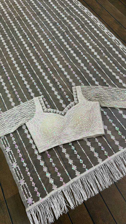 Net Saree with Sequence