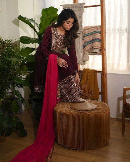 Chinon Silk Salwar Suit