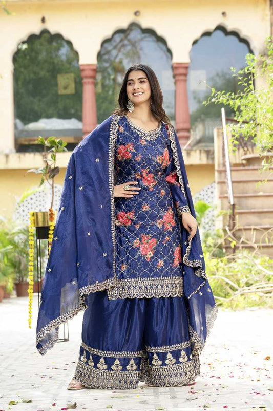 Chinnon Silk Designer Palazzo Suit