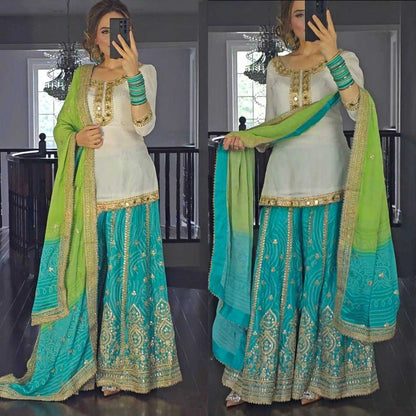 Malai Silk Designer Sharara Suit