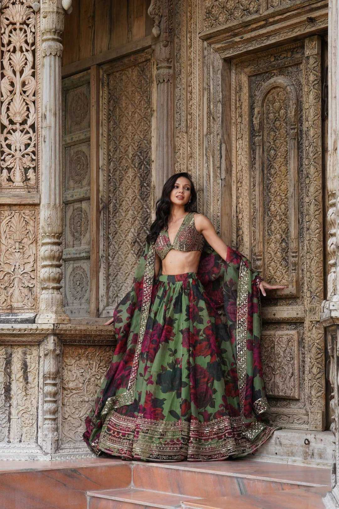 Organza Floral Designer Lehenga