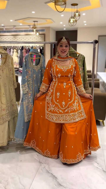 Crepe Palazzo Designer Suit