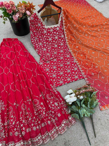 Georgette Embroidery Sharara Suit