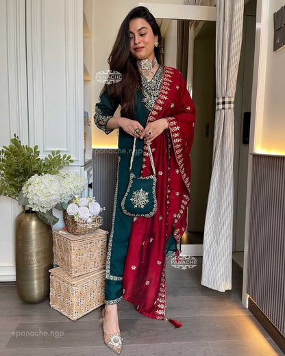 Vichitra Silk Designer Dress