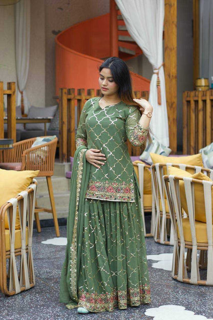 Georgette  Sharara Palazzo suit