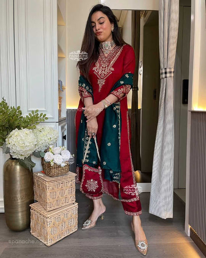 Vichitra Silk Designer Dress