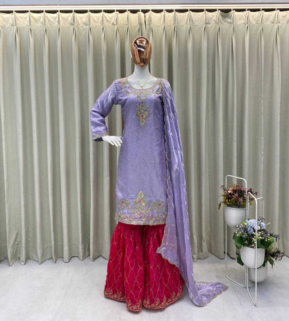 Embroidered Sharara Suit