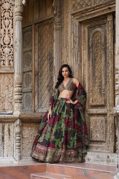 Organza Floral Designer Lehenga