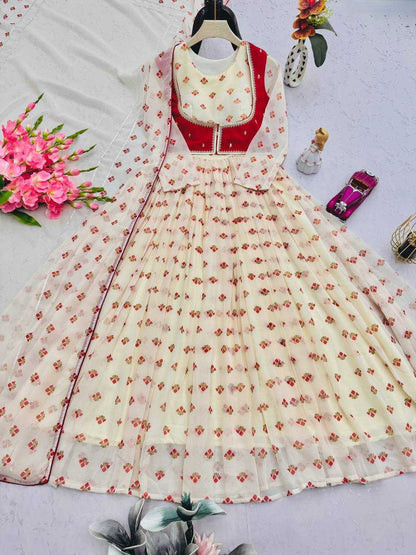 Faux Georgette Western Gown