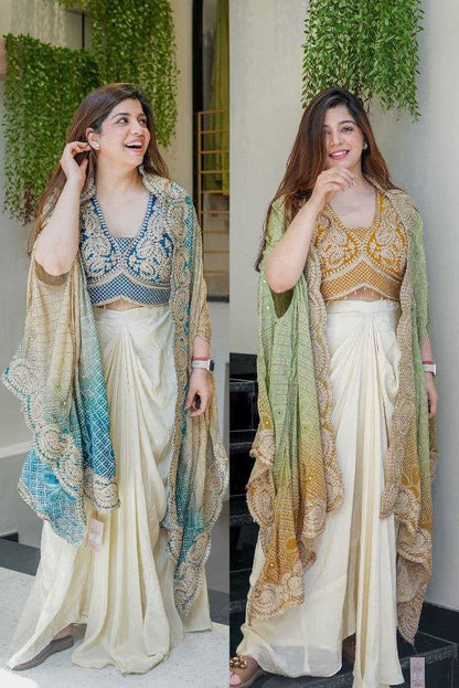 Banglori Silk Dhoti Salwar  Indo Western Dress