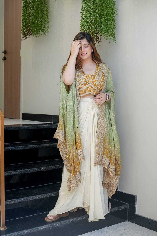 Banglori Silk Dhoti Salwar  Indo Western Dress