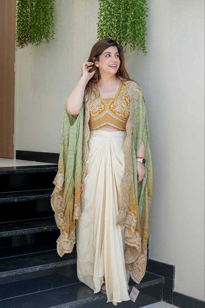 Banglori Silk Dhoti Salwar  Indo Western Dress