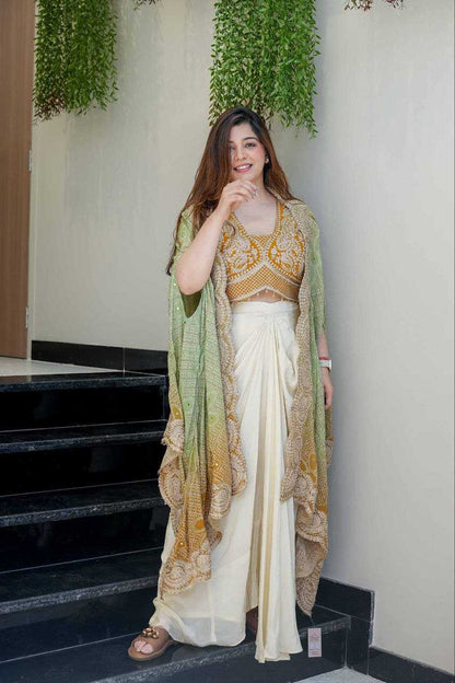 Banglori Silk Dhoti Salwar  Indo Western Dress
