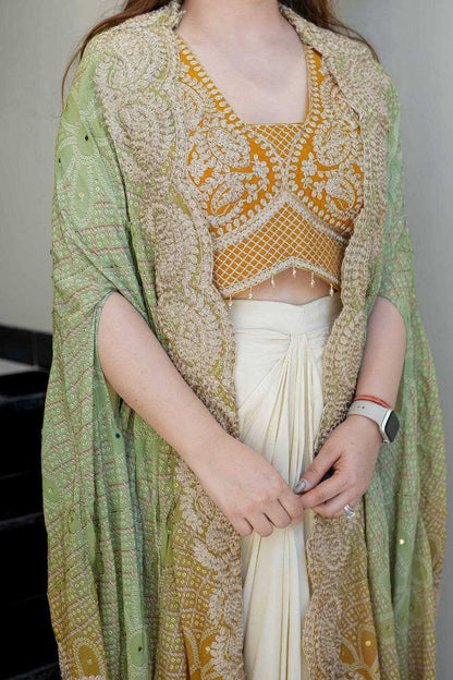 Banglori Silk Dhoti Salwar  Indo Western Dress