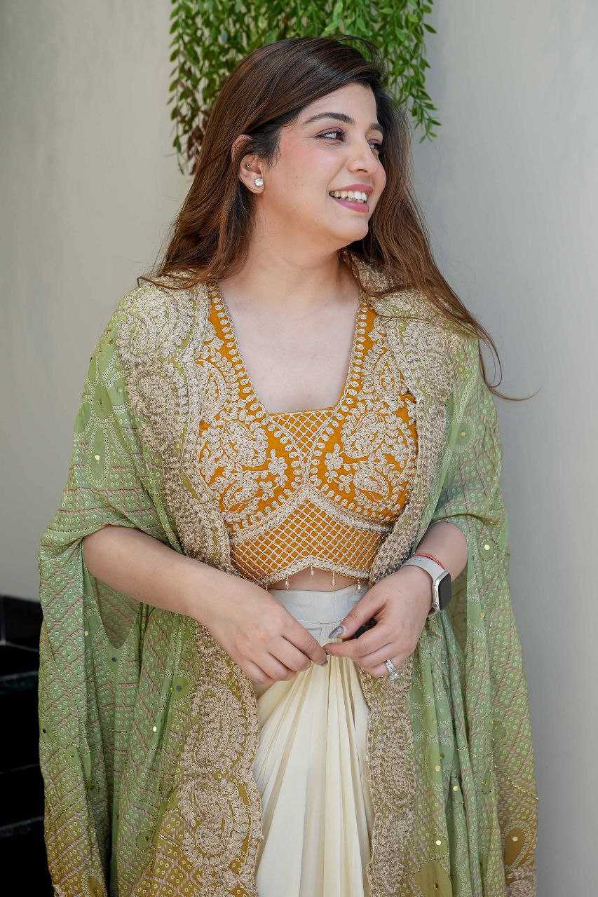 Banglori Silk Dhoti Salwar  Indo Western Dress