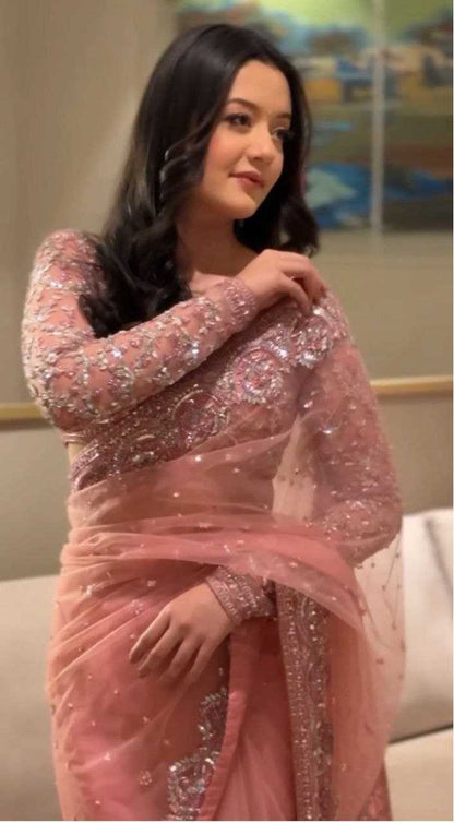 Butterfly Net   Embroidered  Zari Wedding Sarees Collections