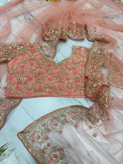 Butterfly Net   Embroidered  Zari Wedding Sarees Collections
