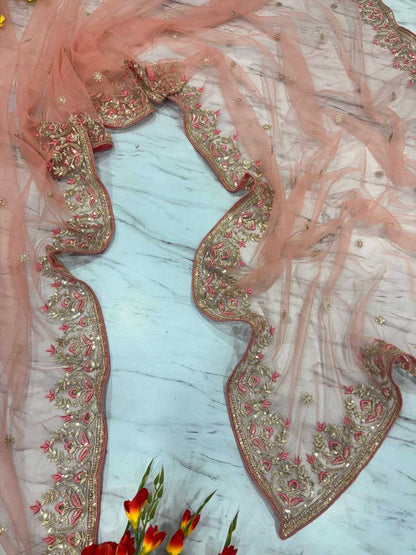Butterfly Net   Embroidered  Zari Wedding Sarees Collections