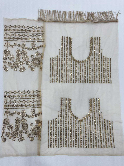 Butterfly Net  Embroidered  Saree With Blouse Wedding Collections