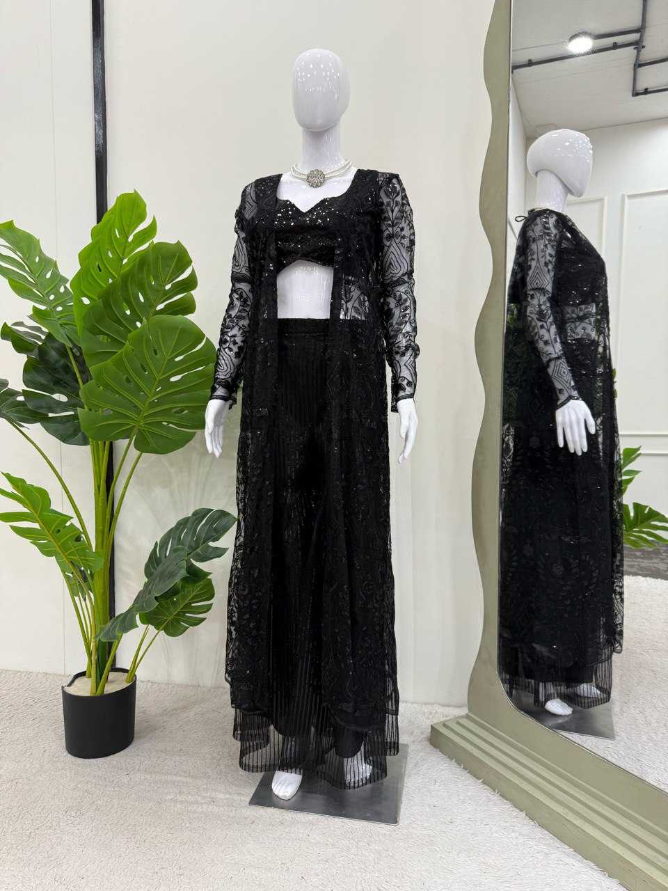 Butterfly Net Indo Western Party wear  Sharara Salwar Suit